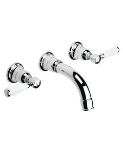 Bastide Wall Mounted 3 Hole Basin Mixer