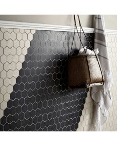 Geometric Black Hexagon Mosaic