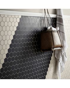 Geometric Super White Hexagon Mosaic