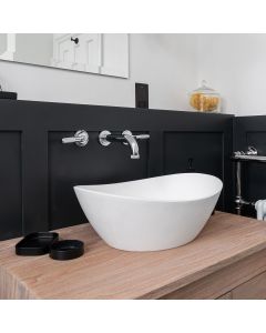 Haus Modernist 3 Hole Basin Mixer Wall Mounted